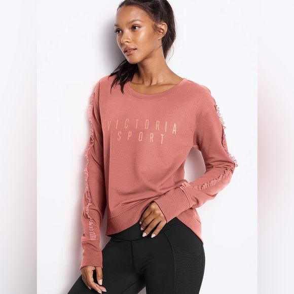Victoria's Secret Pink Long Sleeve Relaxed Sweatshirt - Picture 1 of 3
